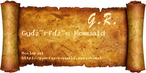 Gyárfás Romuald névjegykártya